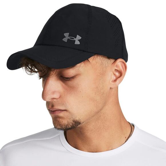 Under Armour Men's Black Launch Adjustable Cap Hat Active Athleisure A9-5 - Picture 1 of 8